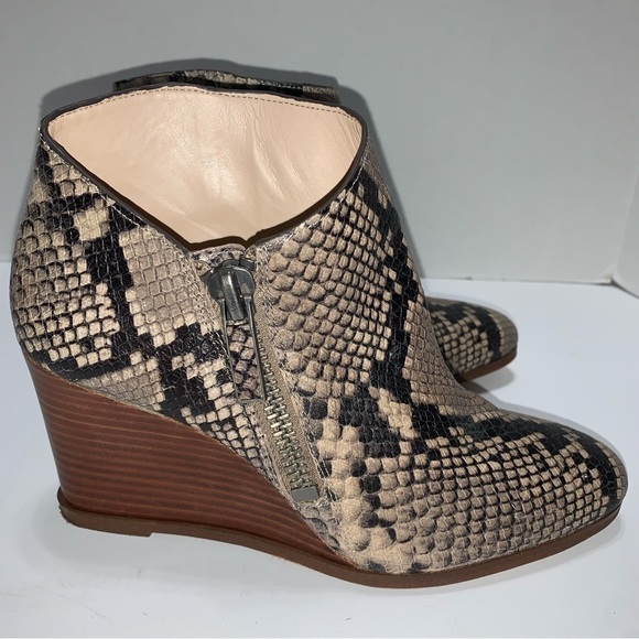 1. State Beige Kaleb Wedge Snake Ankle Booties - Picture 7 of 11